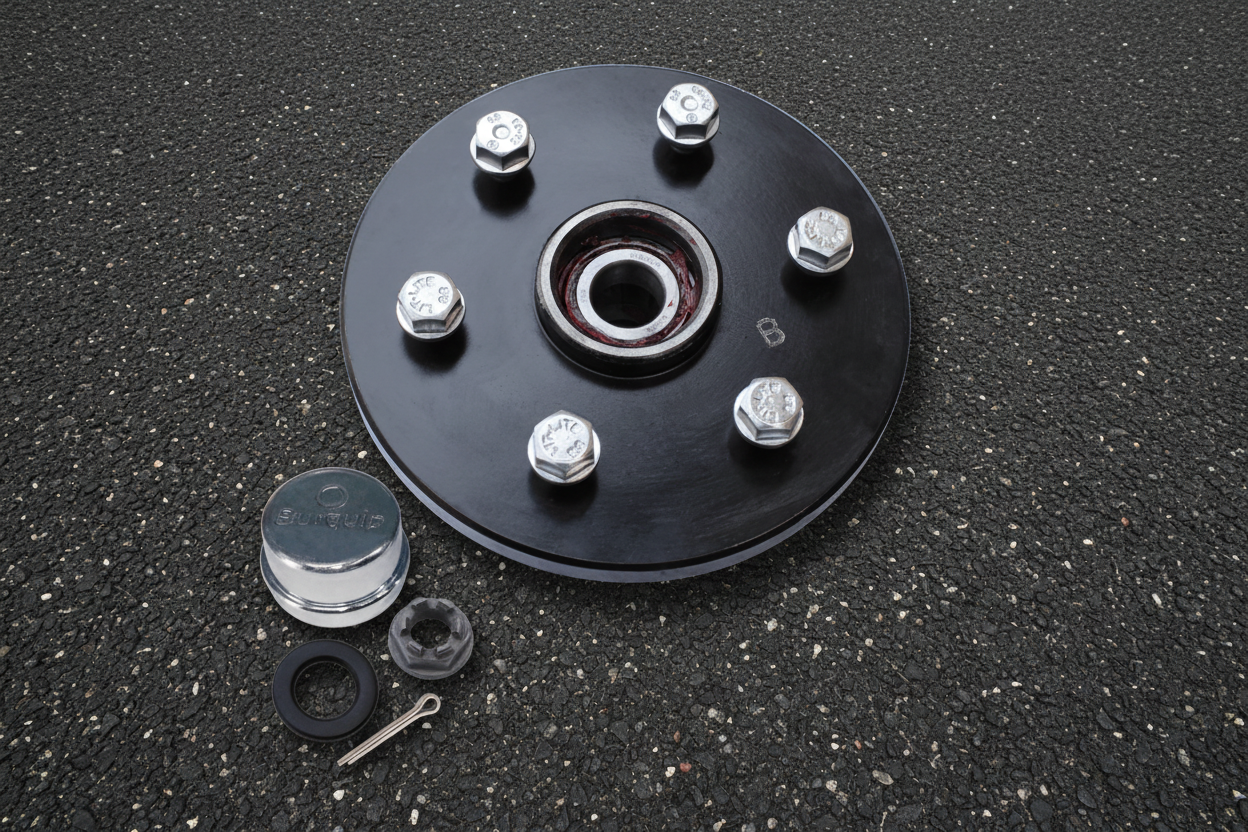 U/Braked Hub- 1600kg, 45mm Square Beam Axle – Complete
