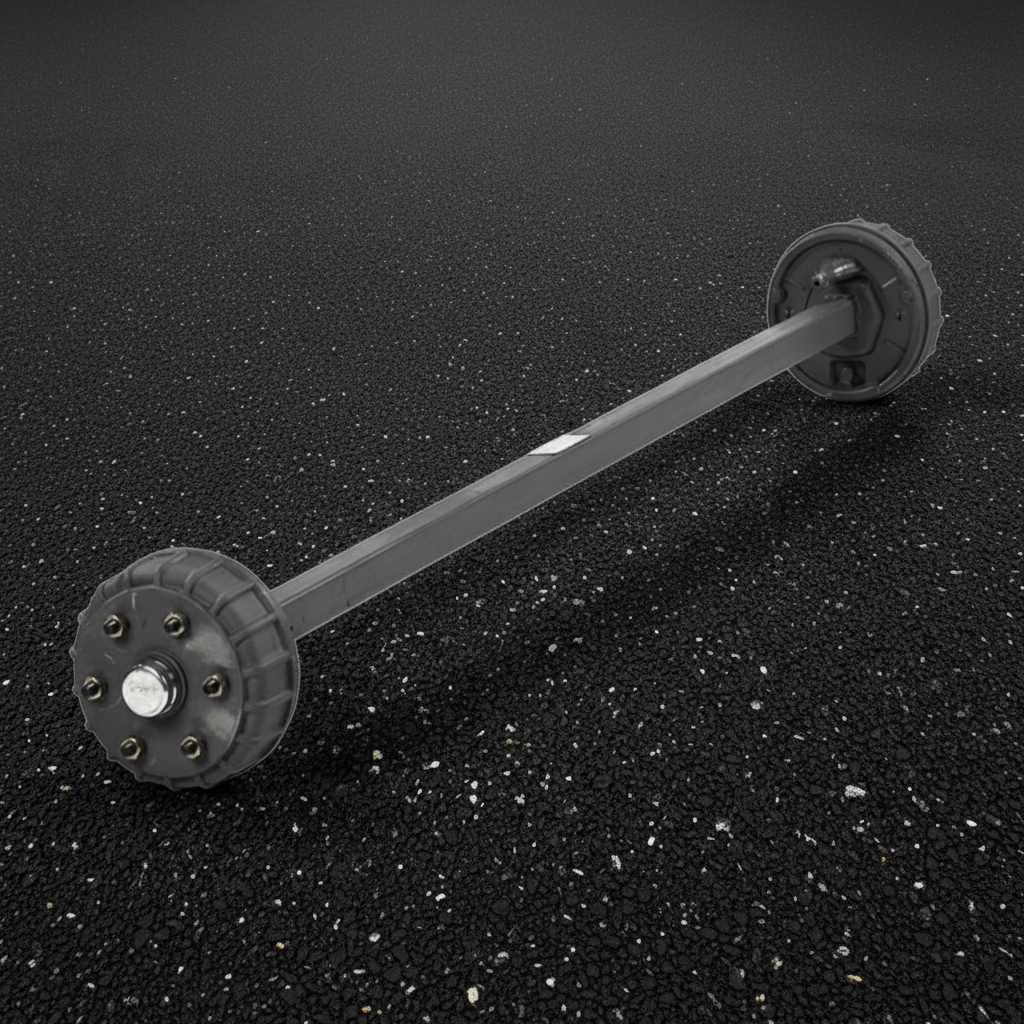 Burquip 1600kg 45mm SQ Braked Full Beam Axle, 2200mm PCD 5/114.3