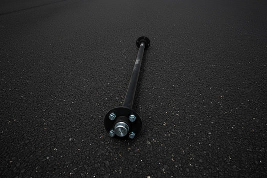 Burquip 900kg 40mm Round U/Braked Full Beam Axle, 1950mm (2 x Saddles Incl)